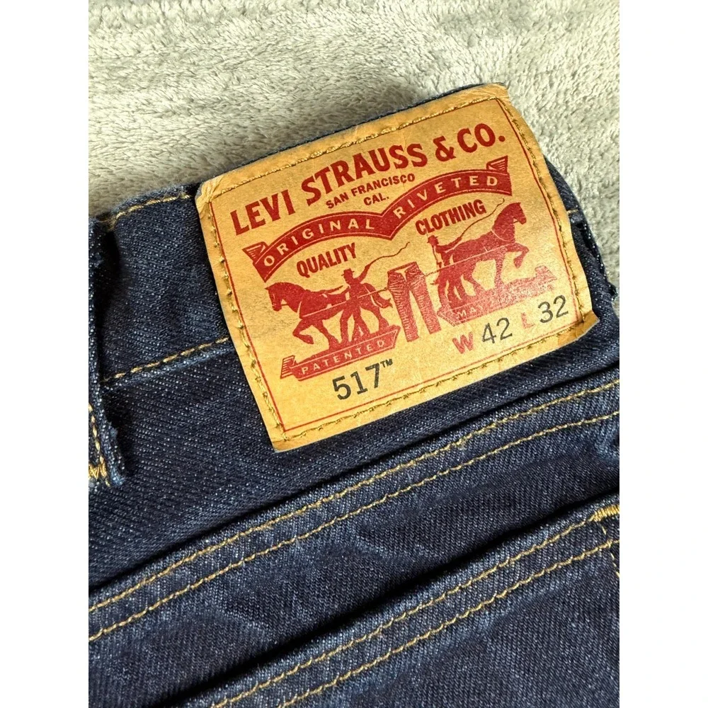 Levi's 517 Bootcut Jeans Mens 42x32 Dark Wash Denim Western Cowboy